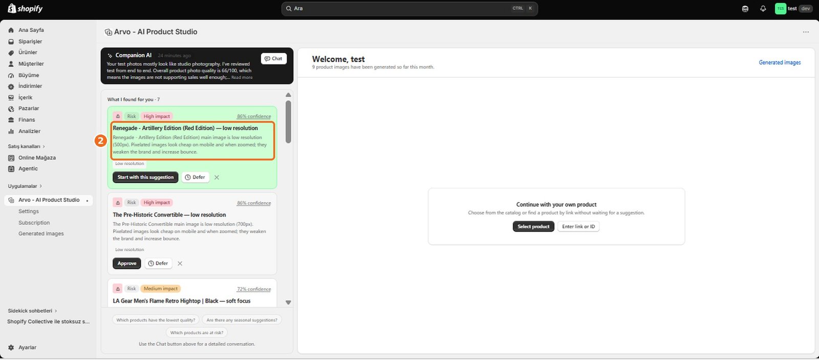 How do I understand Companion AI recommendations?  – screenshot