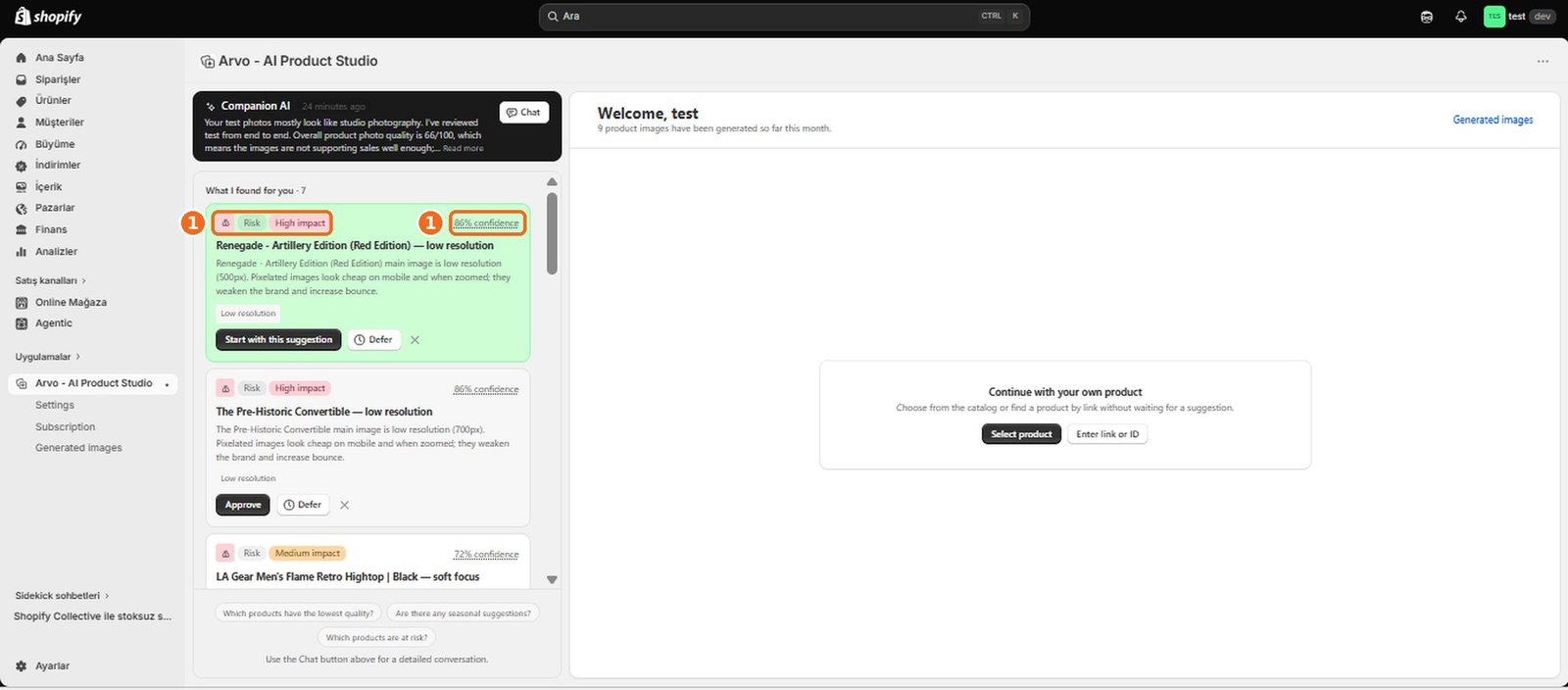 What do Risk, Impact, and Confidence scores mean?  – screenshot