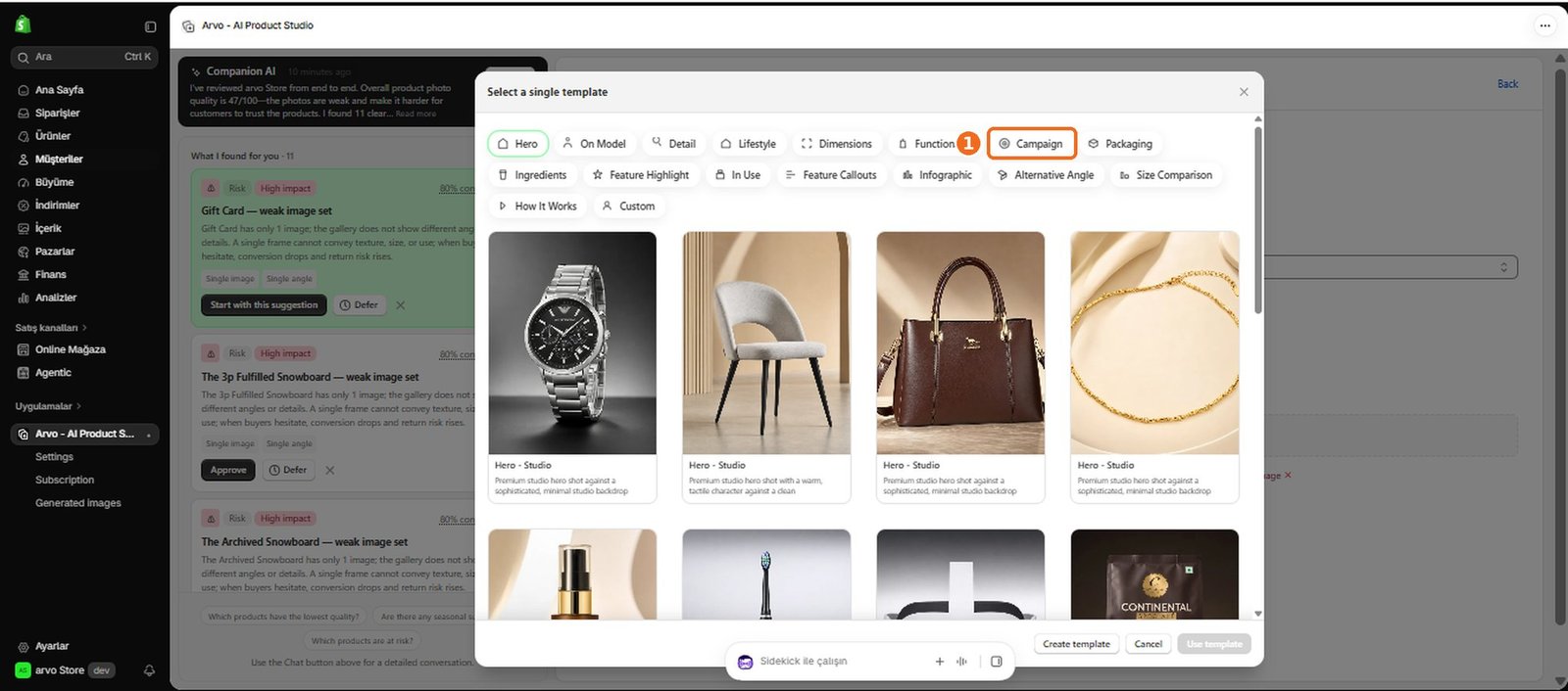 How do I create a campaign visual?  – screenshot