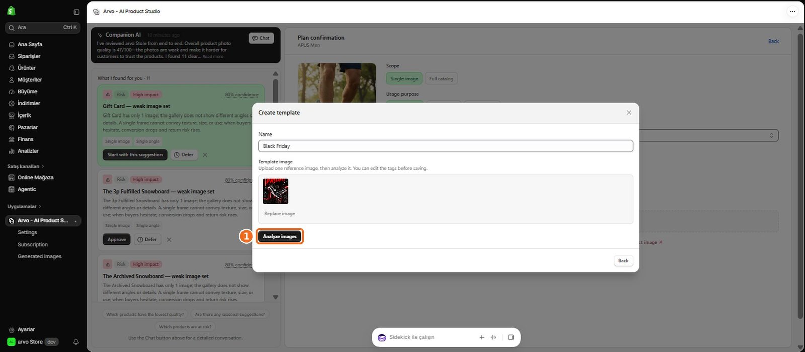 How does AI analyze a template?  – screenshot