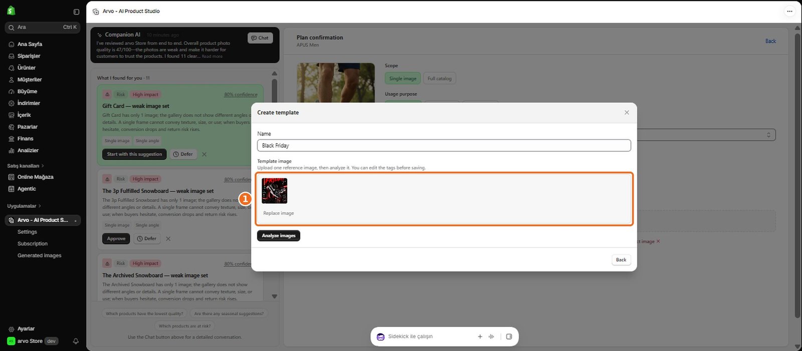 How do I add reference images to a template?  – screenshot