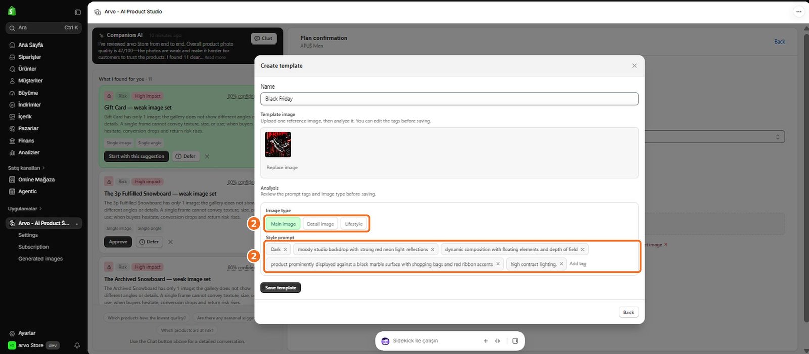 How does AI analyze a template?  – screenshot