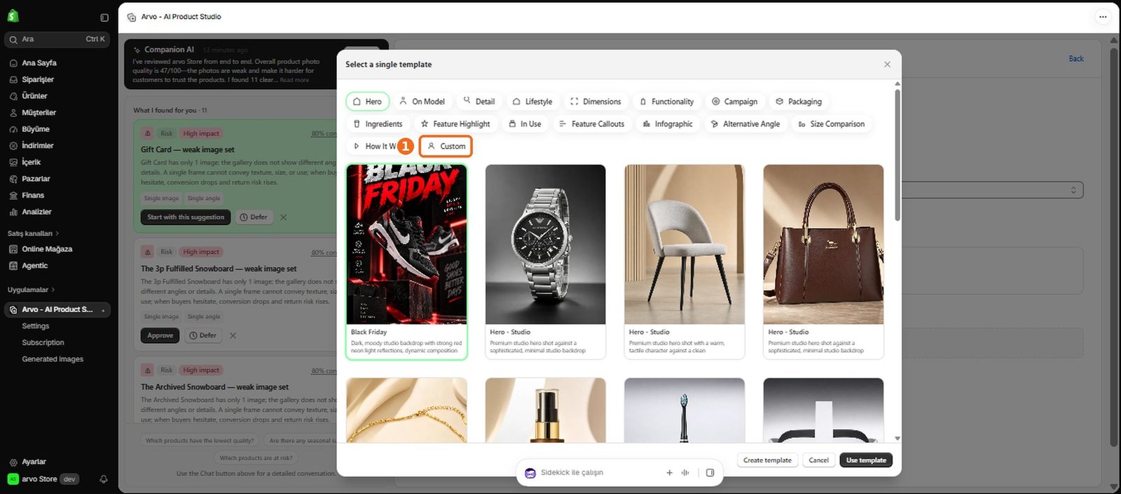 How do I manage my templates?  – screenshot