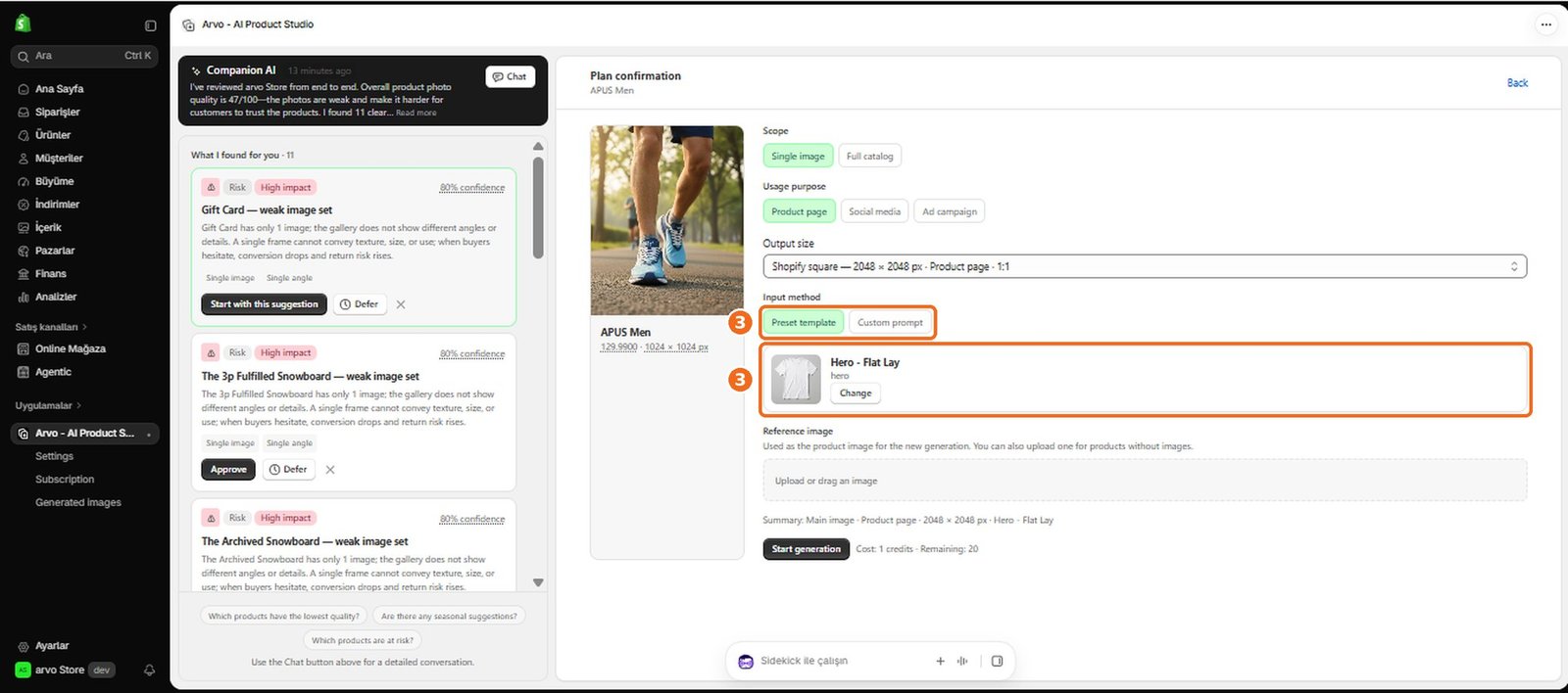 How do I get started with Arvo AI Product Studio?  – screenshot