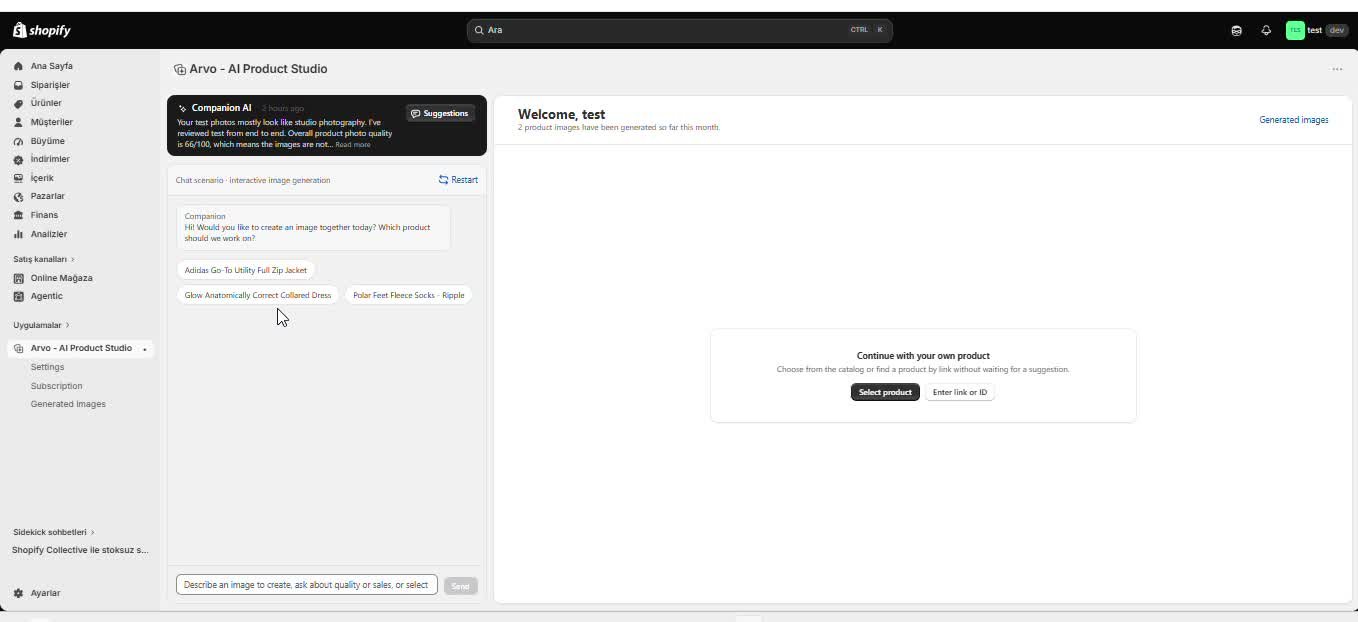 How does Companion AI configure my generation settings?  – screenshot